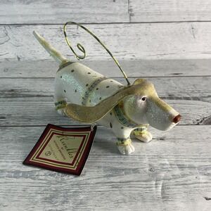 Dept 56 Krinkles Patience Brewster Musical Dog Figurine Card Holder Glitter
